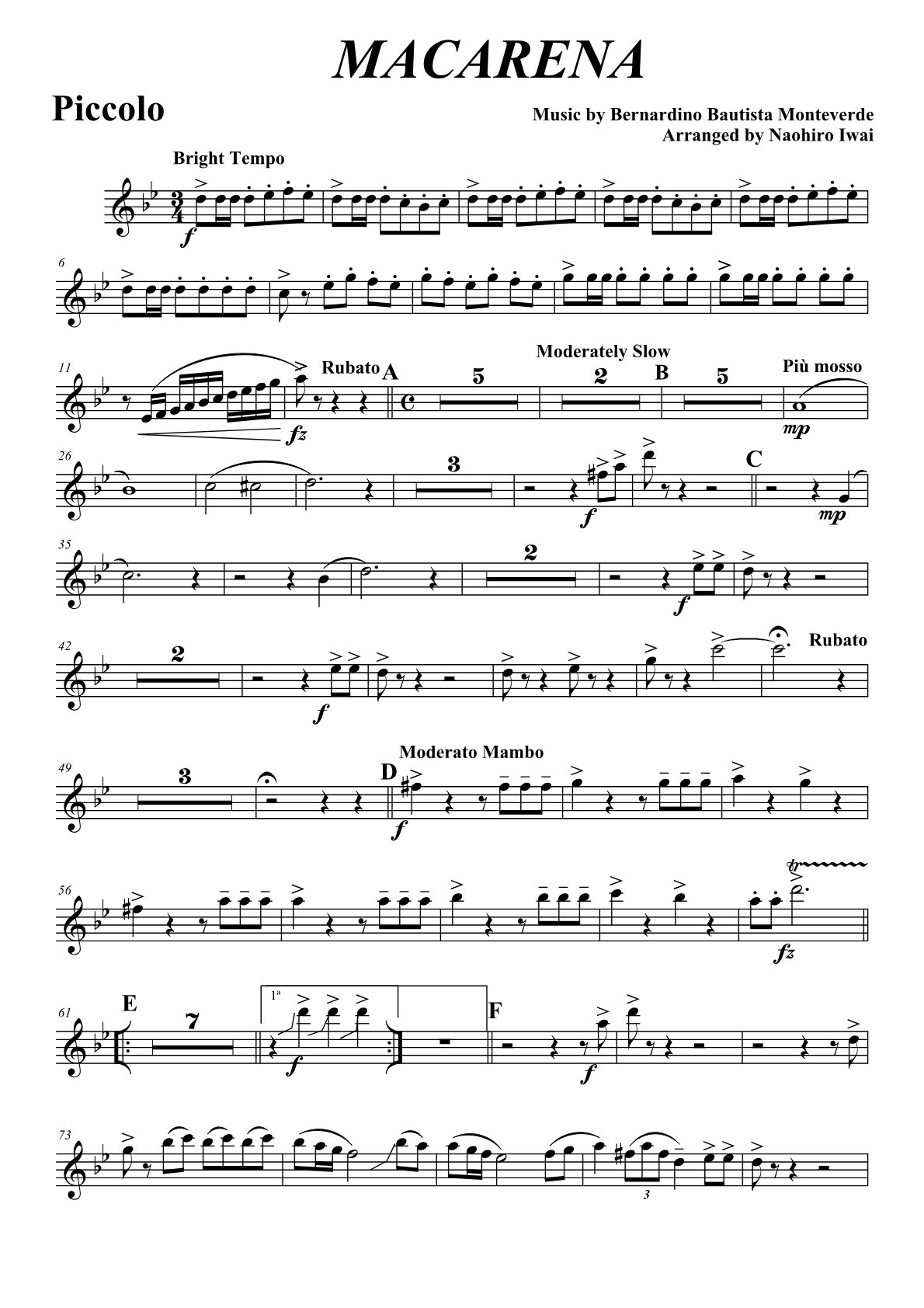 Macarena score preview
