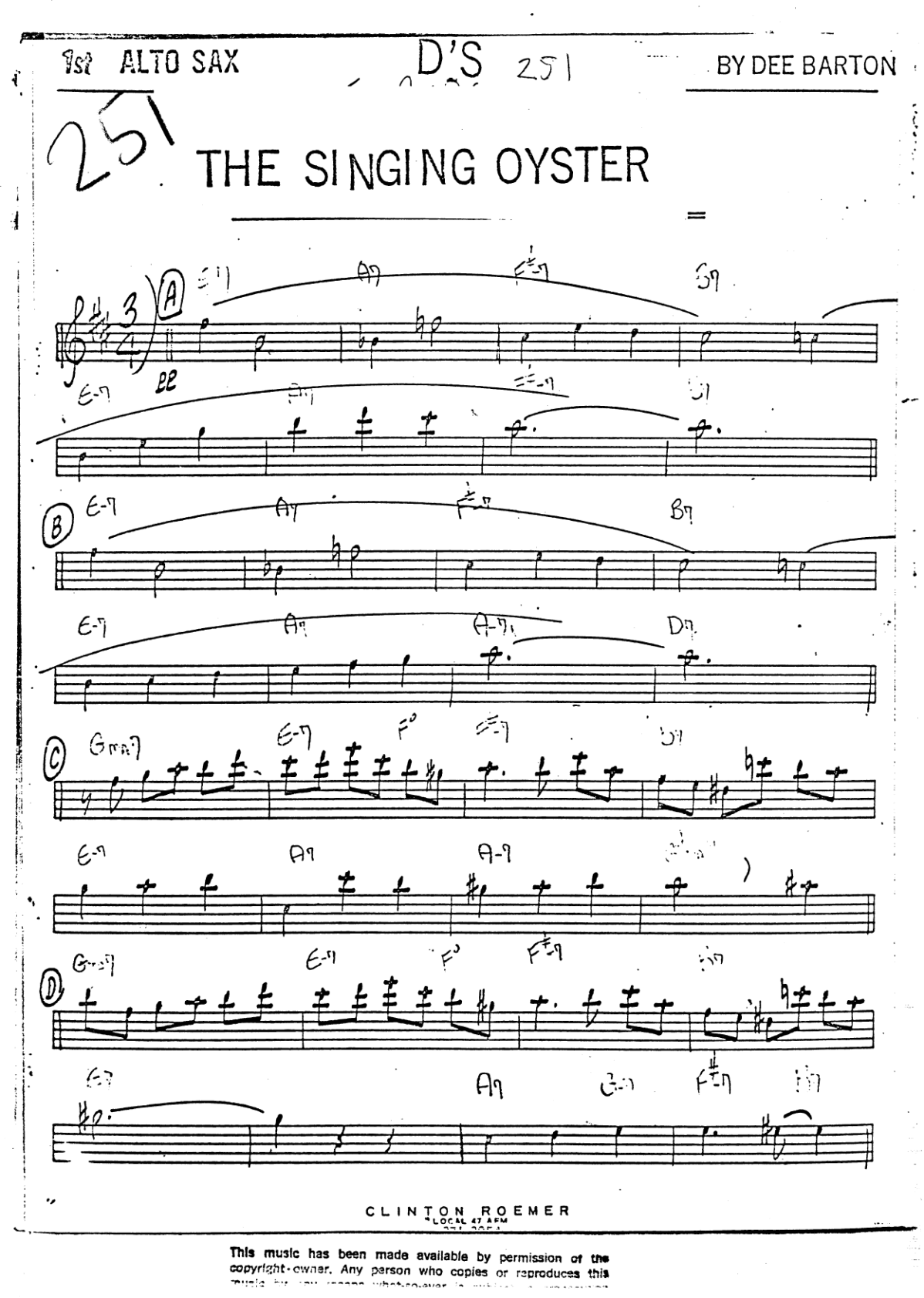 The Singing Oyster score preview