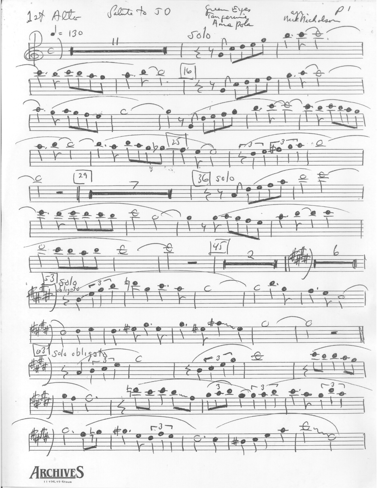 Salute To Jimmy Dorsey Medley preview page 1