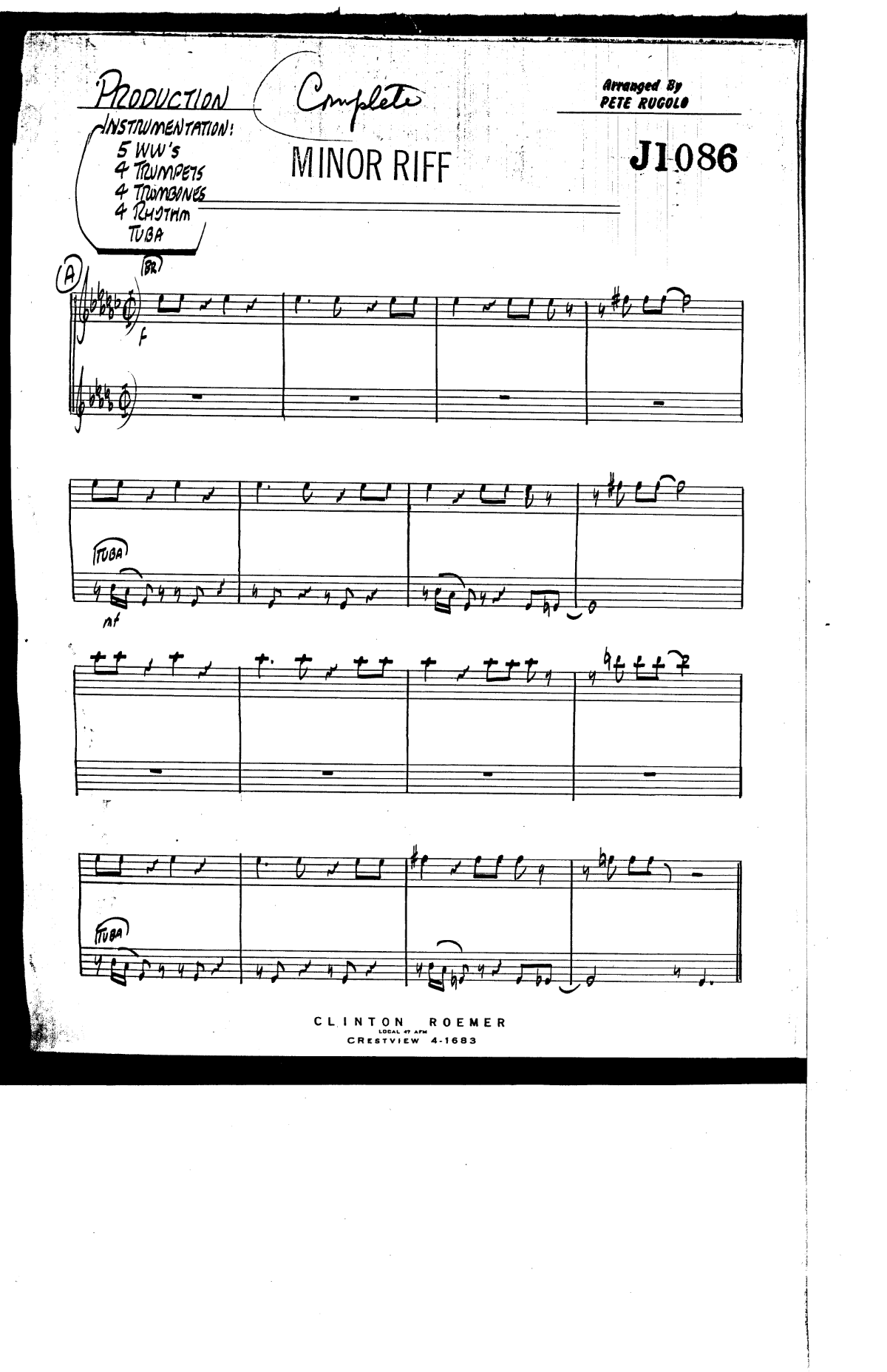 Minor Riff score preview