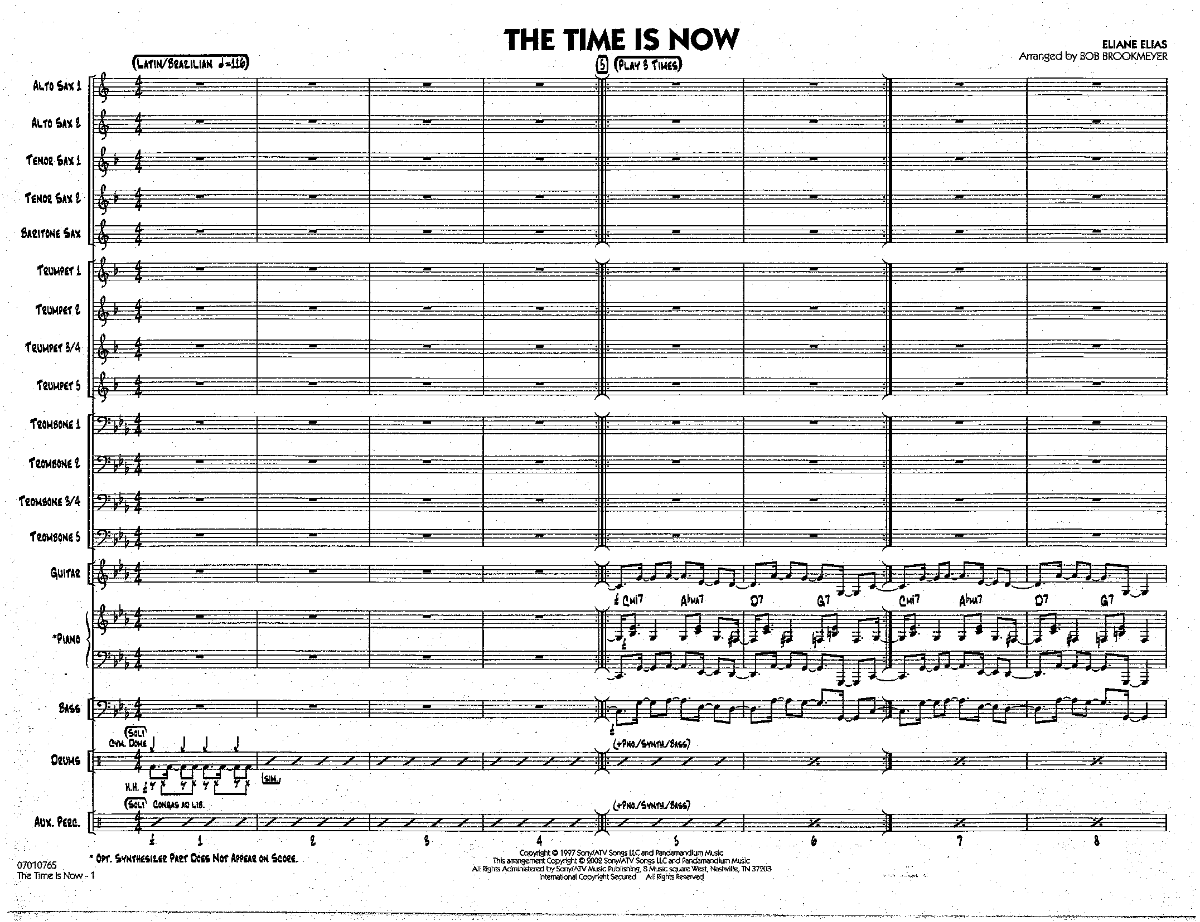 The Time Is Now score preview