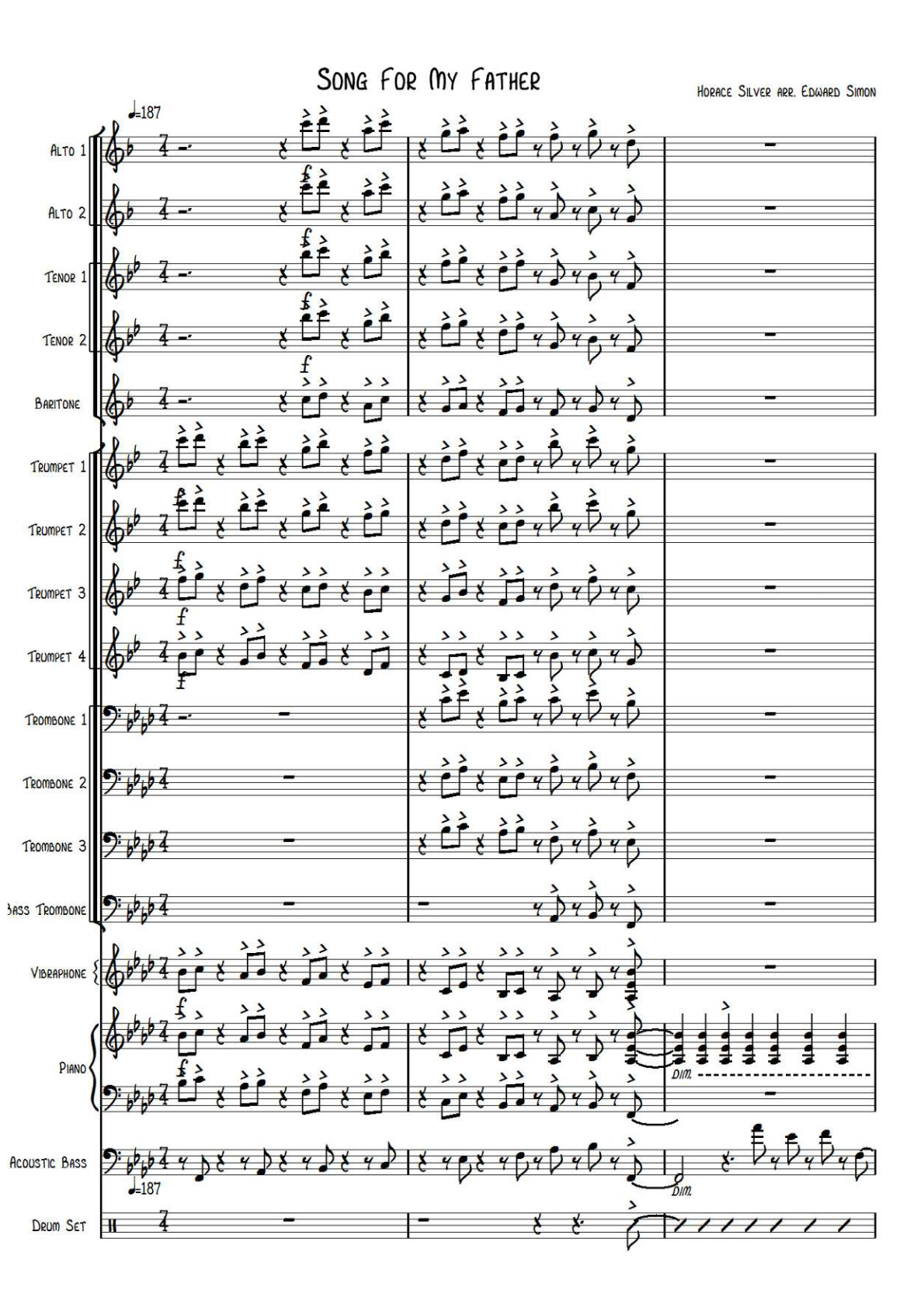 Song For My Father score preview