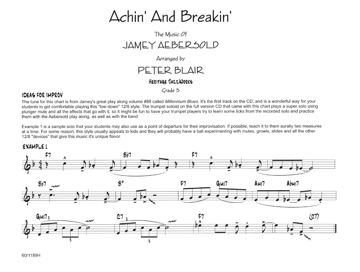 Achin' And Breakin' score preview