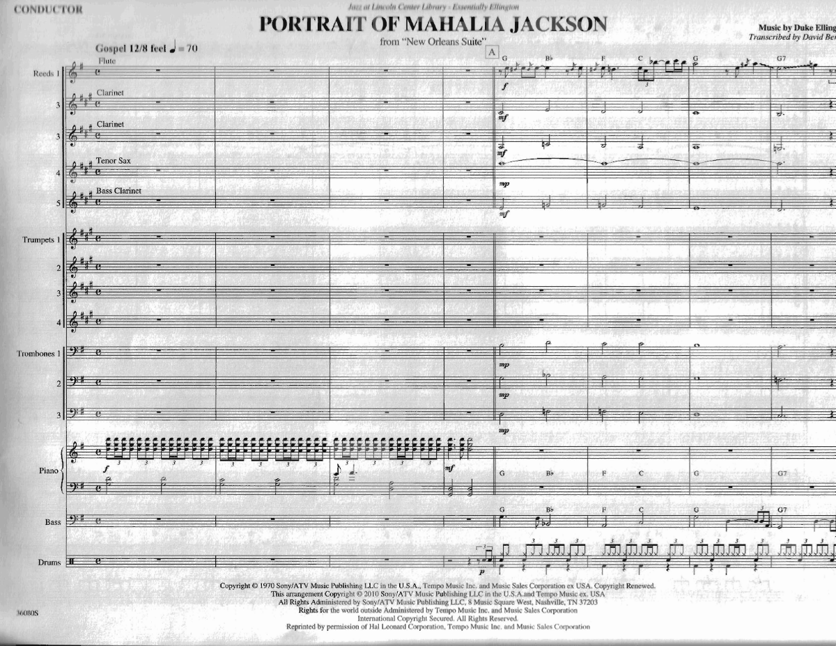 Portrait Of Mahalia Jackson score preview